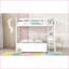 Lit superposé double au-dessus de double avec bureau - aucun sommier nécessaire pour les chambres compactes