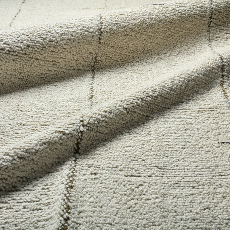 Higher Ground​ Mazie HRG02 Handwoven Moroccan Ivory/Green Area Rug, Rectangle 10' x 14'