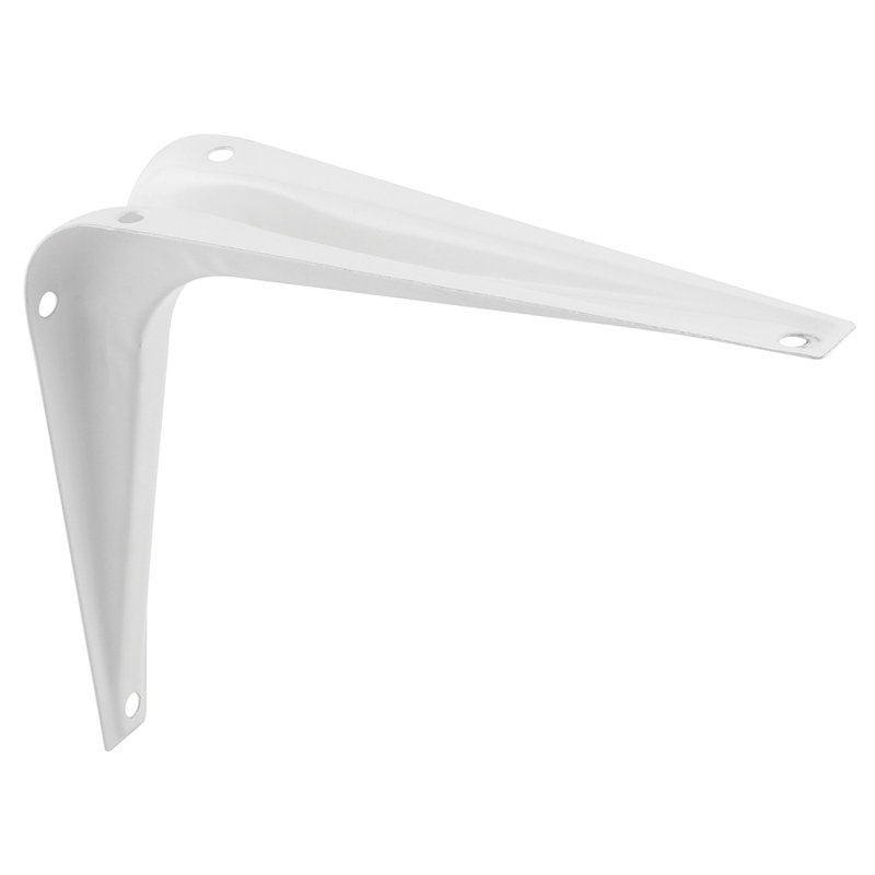 Prime-Line Shelf Support Bracket, Stamped Steel, White, 5.8" H x 6.65" W x 1.4" D