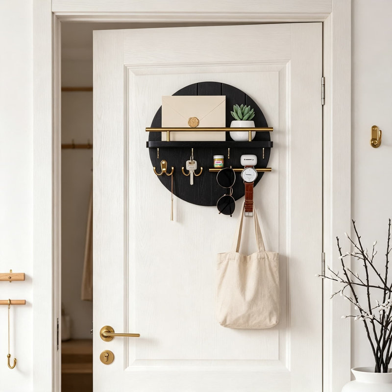 Wall Organizer, Black/Gold