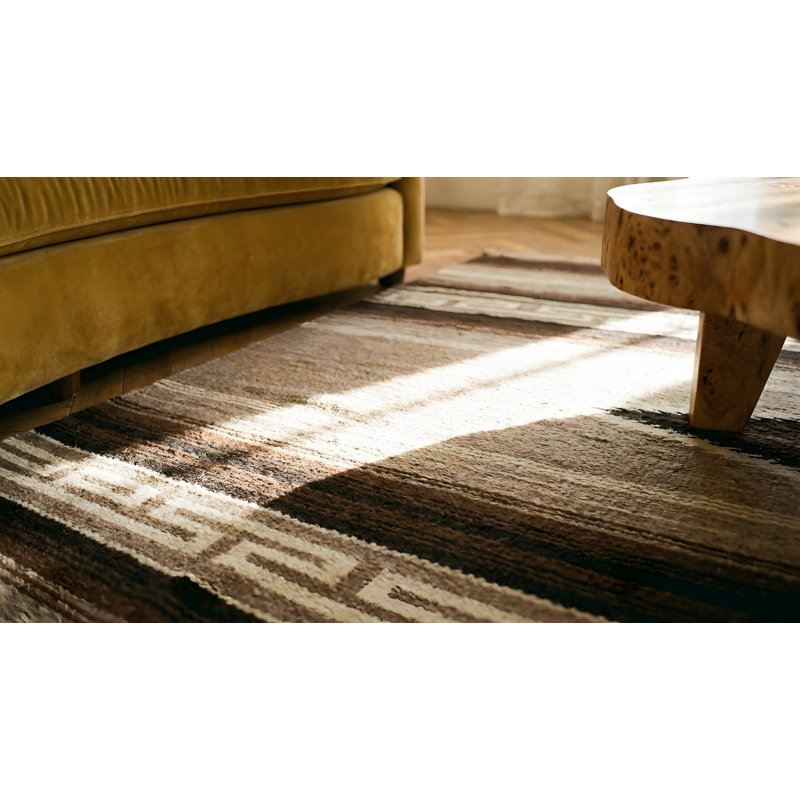 Antique Navajo Native American Geometric Flat Weave Rug