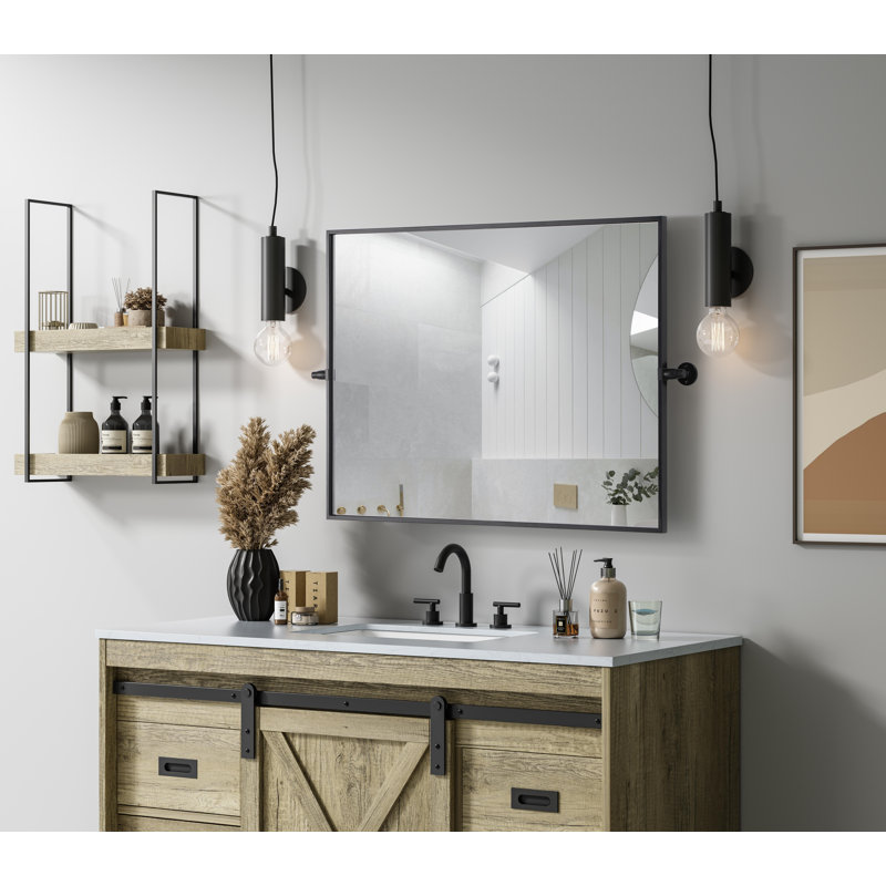 Miroir Amoura, 36 po x 27 po, Noir