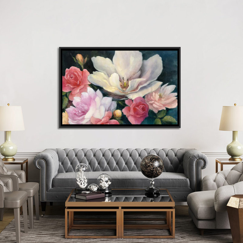 « flamand fantastique rose », reproduction sur toile tendue, H 18 po x l 26 po x P 1,5 po, Toile avec cadre noir