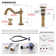 8 inch 2 Handles 3 Holes Widespread Bathroom Sink Faucet Bathroom Vanity Faucet Basin Mixer Tap Faucet Matching Pop Up Drain with Overflow
