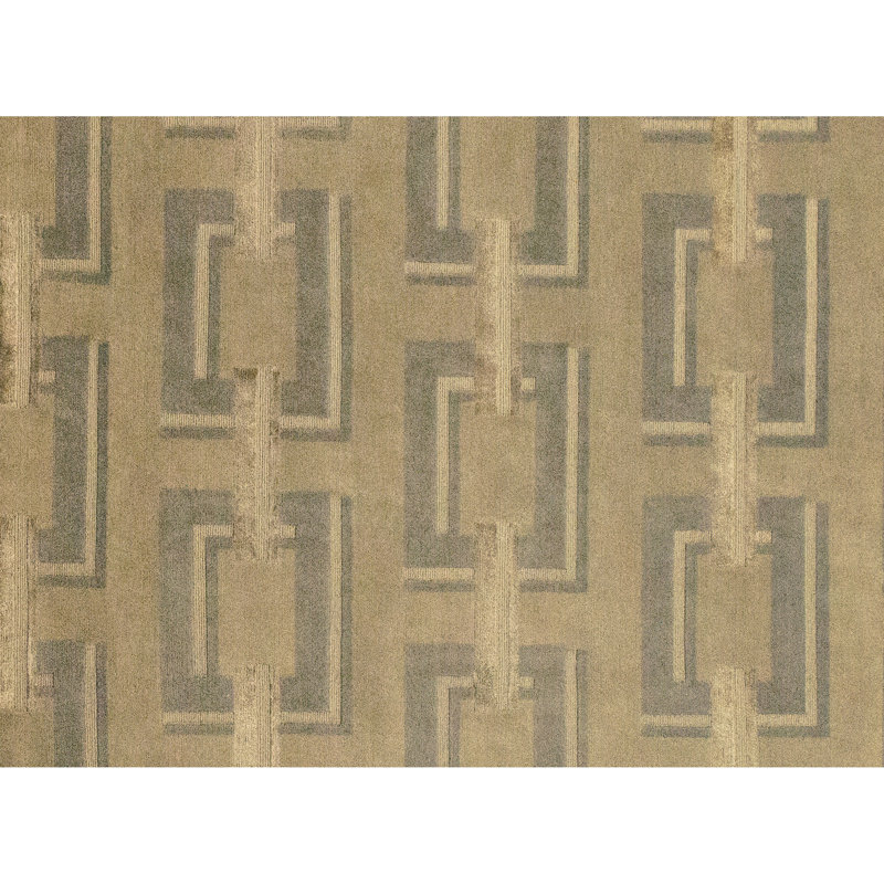 Geometric Area Rug in Tortilla/Gray, Rectangle 10' x 14'