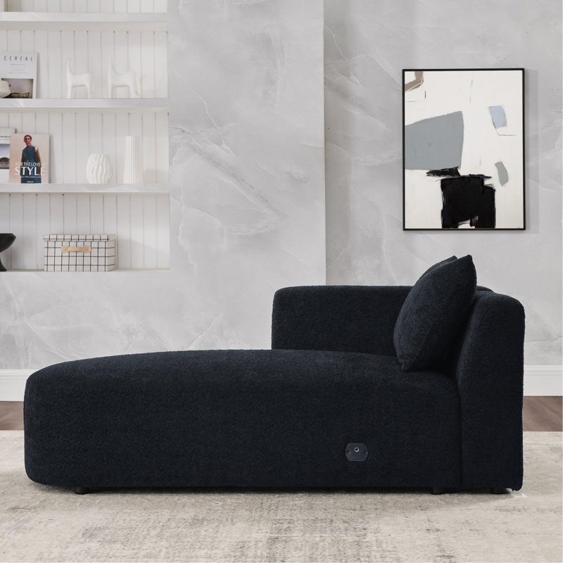 Chaise pour canapé modulaire, Noir, noir, noir, noir