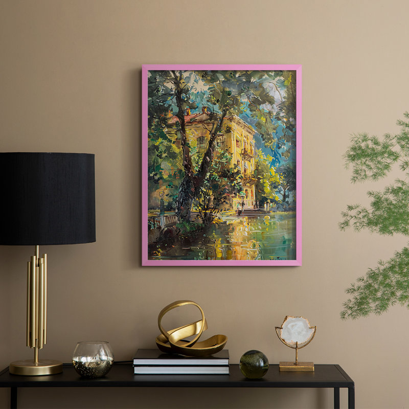LANDSCAPES Series CCCL Framed Print - Solid Wood, Pink, 11" H x 9" W