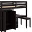 Lit mezzanine double avec tiroirs, bureau et garde-robe-1266863266