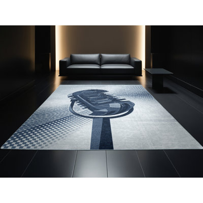 Tapis gris moelleux moelleux à motif abstrait moderne et contemporain Glenmore