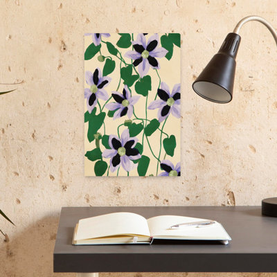 Art floral abstrait mauve