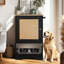 Station d'alimentation pour animaux avec 1 armoire de rangement et bols surélevés - noir
