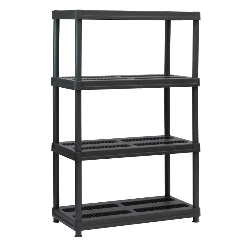Plastic Height -Adjustable Shelving Unit, 56" H x 36" W x 24" D