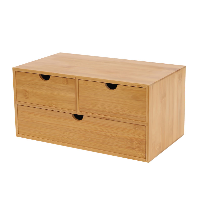 Mini-organisateur de table de bureau en bambou