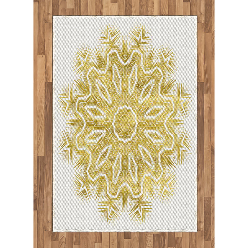 Mandala High Density Long Fiber Poly Threads Decorative Area Rug Carpet, Rectangle 4' x 5'8"
