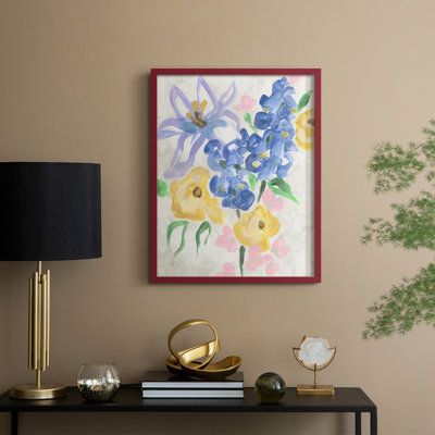 Brush Blossoms II Framed Print - Solid Wood