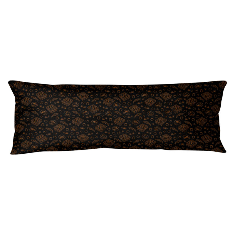 Coussin de corps en polyfill Valerton, Noir / Orange, Valerton