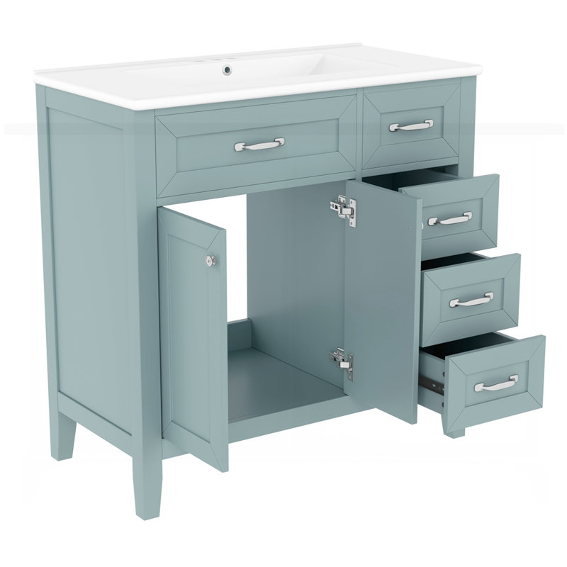 Meuble-lavabo 36 po avec lavabo, Vert