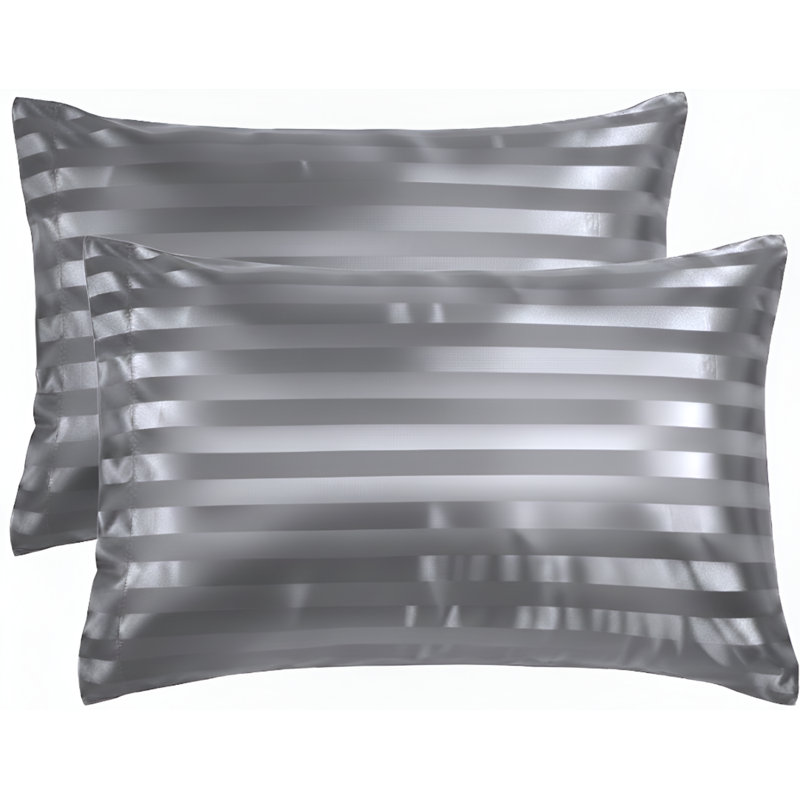 Synthea Luxurious Microfiber Pillow Covers Set of 2 - Soft, Durable & Stylish Pillowcases, Grey