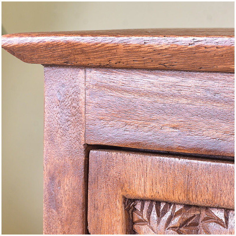 Thai style entrance solid wood foyer shoe cabinet
