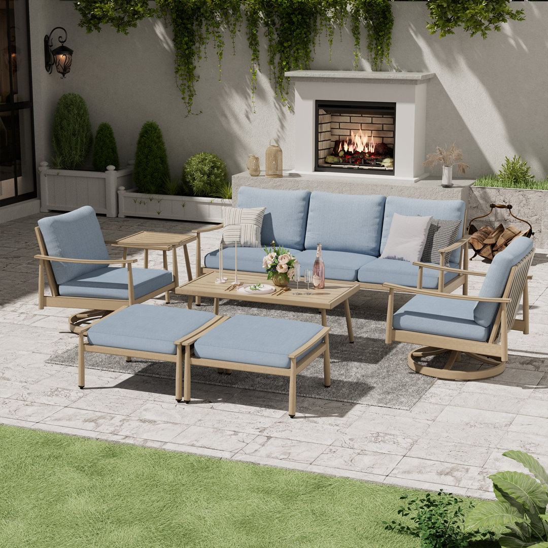 Mariene 5 - Person Outdoor Seating Group with Cushions Latitude Run® Cushion