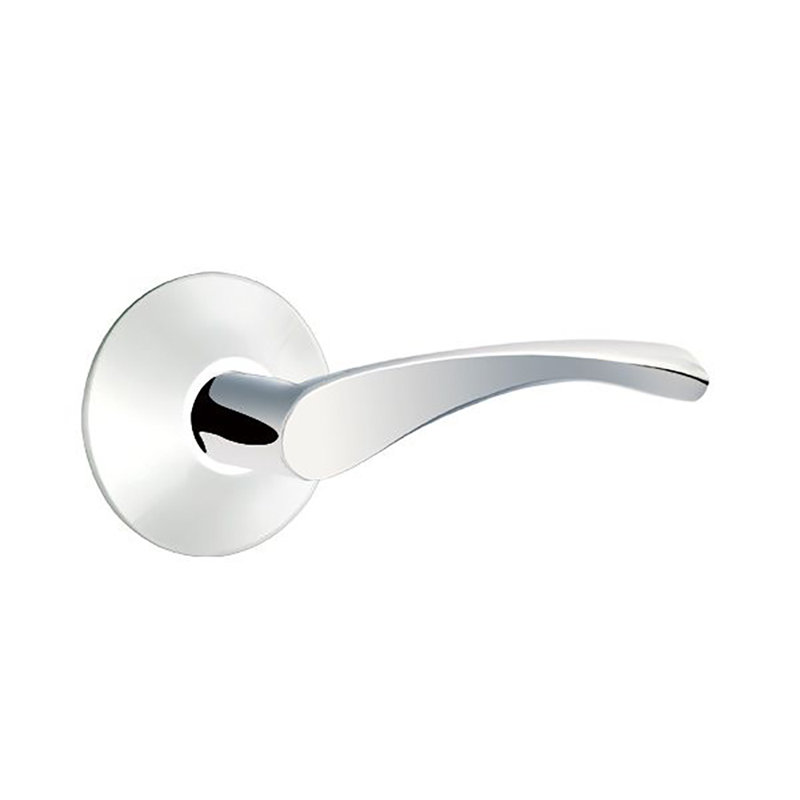Triton Wave/Drop Passage (Hall & Closet) Door Lever with Round Rosette, Right, Bright Chrome