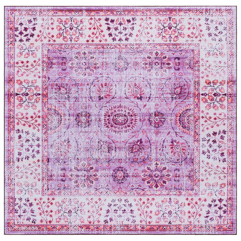 Tapis oriental performant lavable à la machine Tucson 204 M / W S / R, Carré 6 pi