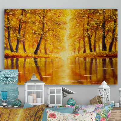 «River In A Sunny Forest», reproduction sur toile flottante