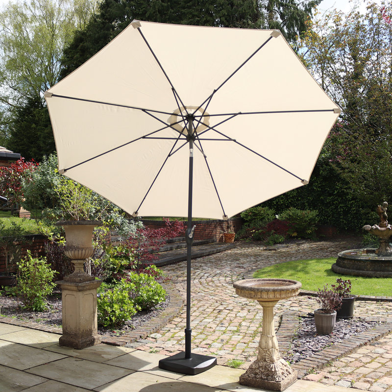 Ivory 3m Crank and Tilt Parasol Grey Powder Coated Pole (38mm Pole, 8 Ribs) This parasol is made using Polyester Fabric which has a Weather-Proof Coating & UPF Sun Protection Level 50