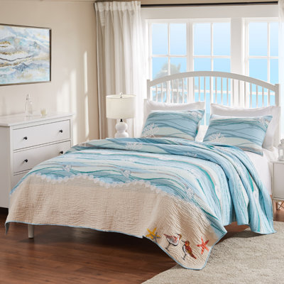 Greenland Home Fashions Maui Multi 2-Piece Twin Size Quilt Set 68x88 + 20x26