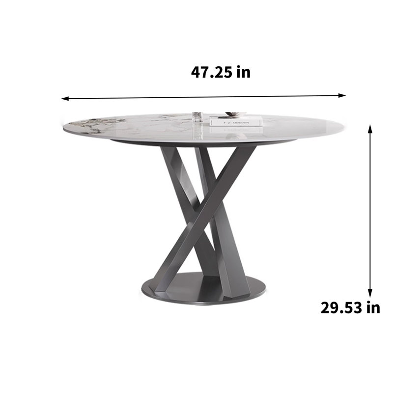 Table de salle à manger, H 29,53 po x L 47,25 po x l 47,25 po
