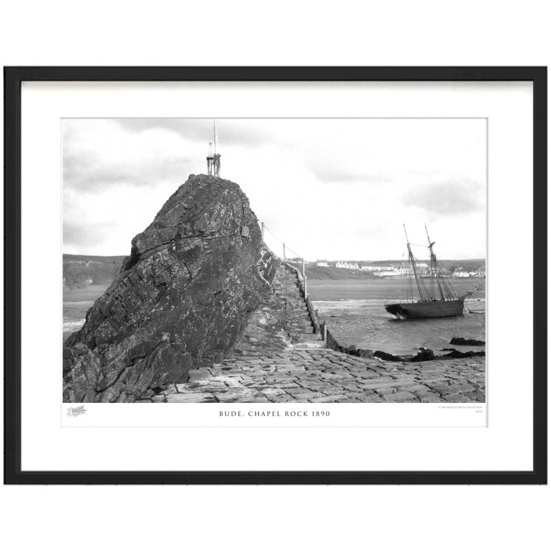 Bude, Chapel Rock 1890 - Single Picture Frame Print, 45cm H x 60cm W x 2.3cm D