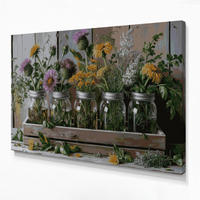 «Farm Mason Jars», toile sur toile grise