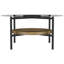 Table basse ronde avec plateau en verre noir et brun