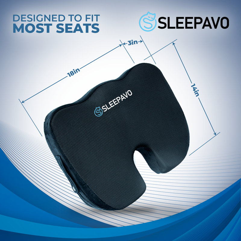 Coussin de siège en mousse viscoélastique Sleepavo, Noir