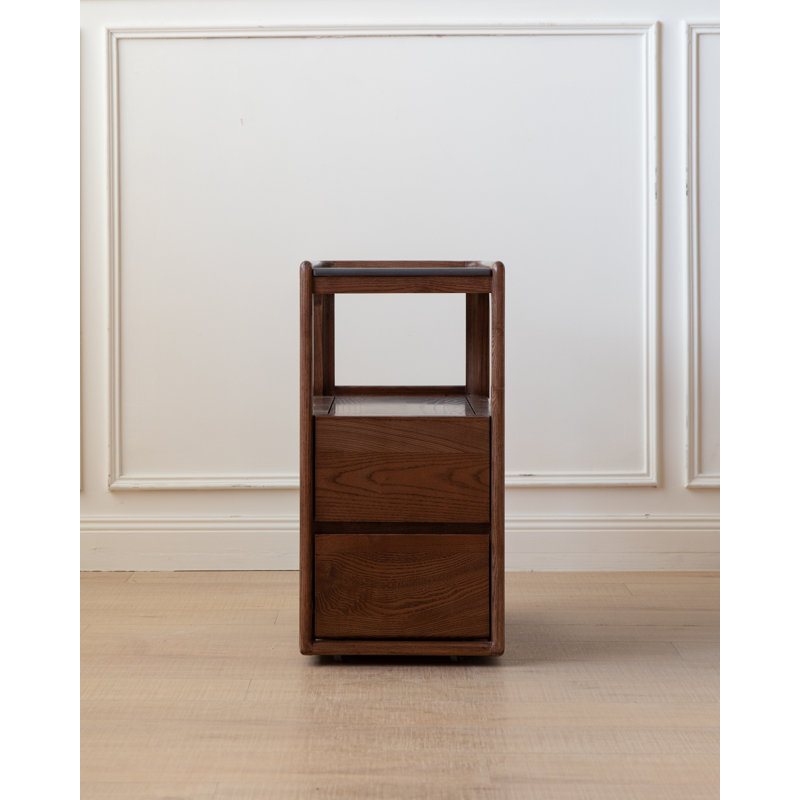 Solid Wood End Table, nut-brown