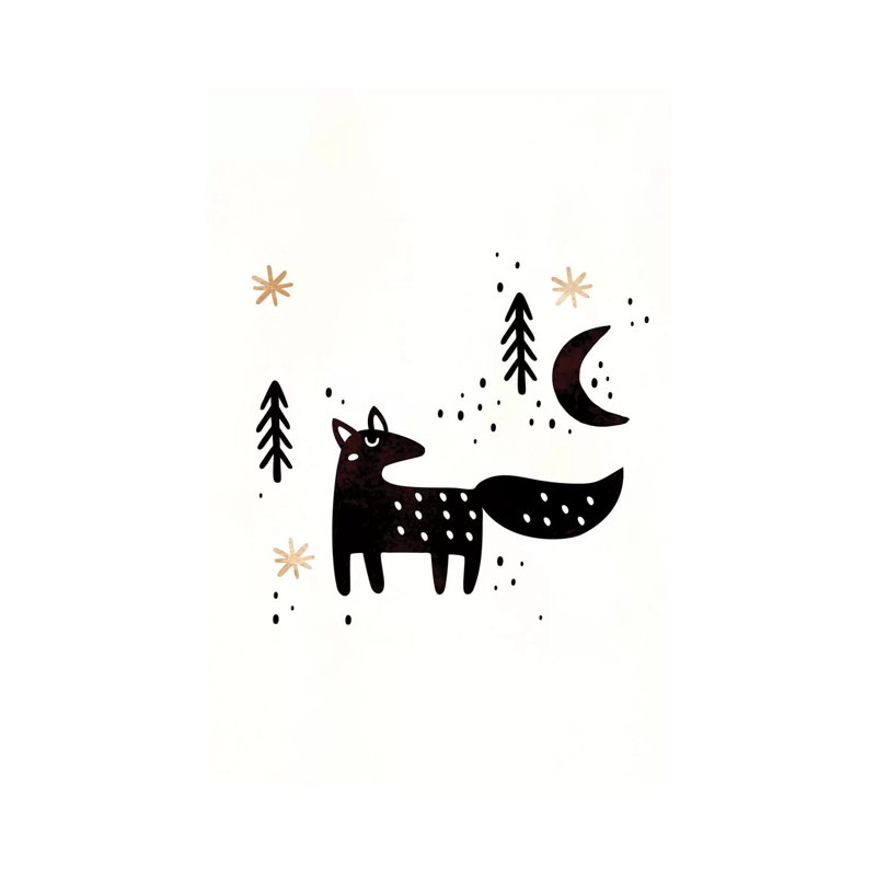 Little Winter Fox by Kubistika - Wrapped Canvas Print, 20.32 cm H x 30.48 cm W