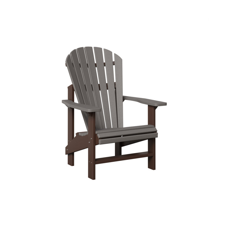 Berlin Gardens Comfo Back Upright Adirondack Chair, Light Gray/Chocolate Brown