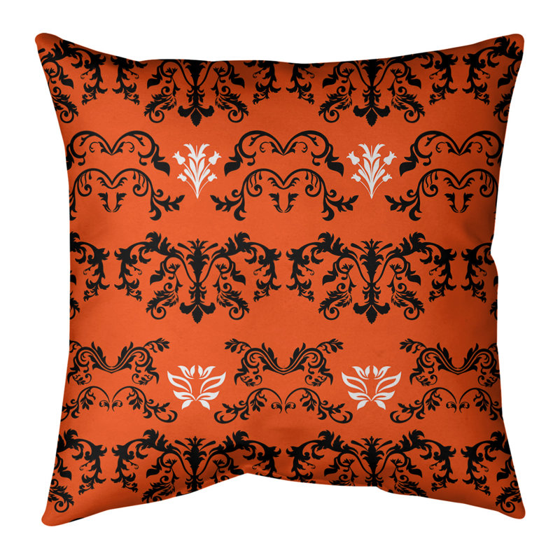 Housse de coussin Cincinnati Football Baroque, Faux lin, Orange / Noir / Blanc, 20 po X 20 po