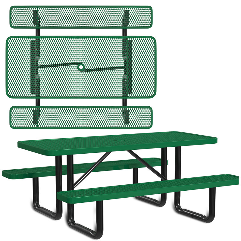 Table de pique-nique d'extérieur standard Leisure Craft, Vert, L 72 po