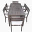 Ensemble de salle à manger 7 pièces pour l'extérieur, table en bois avec 6 chaises pour la pelouse, la cour, la terrasse du jardin, au bord de la piscine-1076329426