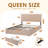 Storage Platform Bed with 4 Drawers and Adjustable Diamond Pattern Linen Headboard-336196923-384487601