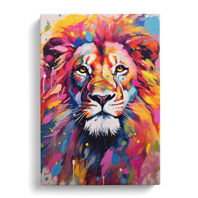Lion Colour Field - Wrapped Canvas