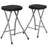 Mifflin Foldable Stool with Plastic Seat and Titanium Gray Frame - Portable Stool