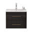 Meuble-lavabo mural moderne de 24 po avec lavabo en céramique et tiroirs doubles Alderidge