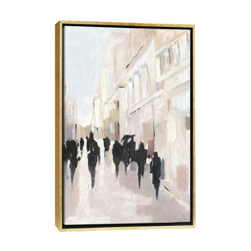 Reproduction d’art « passing Rain II » par Ethan Harper, Toile encadrée d'or, H 40 po x l 26 po x P 1,5 po, Pas de tapis