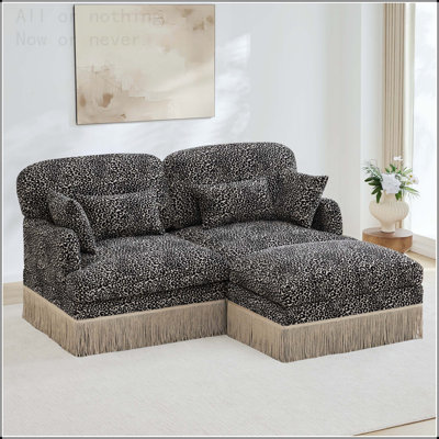 Leopard Print Chenille Sectional Sofa