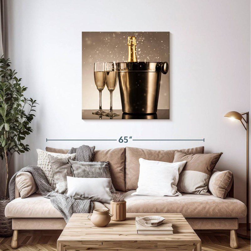 Yarlin Golden Champagne Celebration, 36" H x 36" W