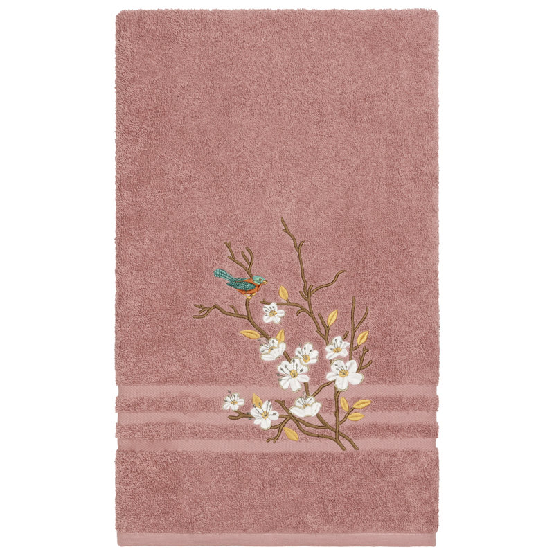 Spring Time Turkish Cotton Midweight Bath Towel, Tea Rose