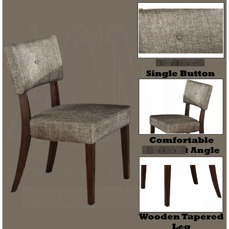 Chaise d'appoint en tissu gris (2) - Coussins et base 2 pièces