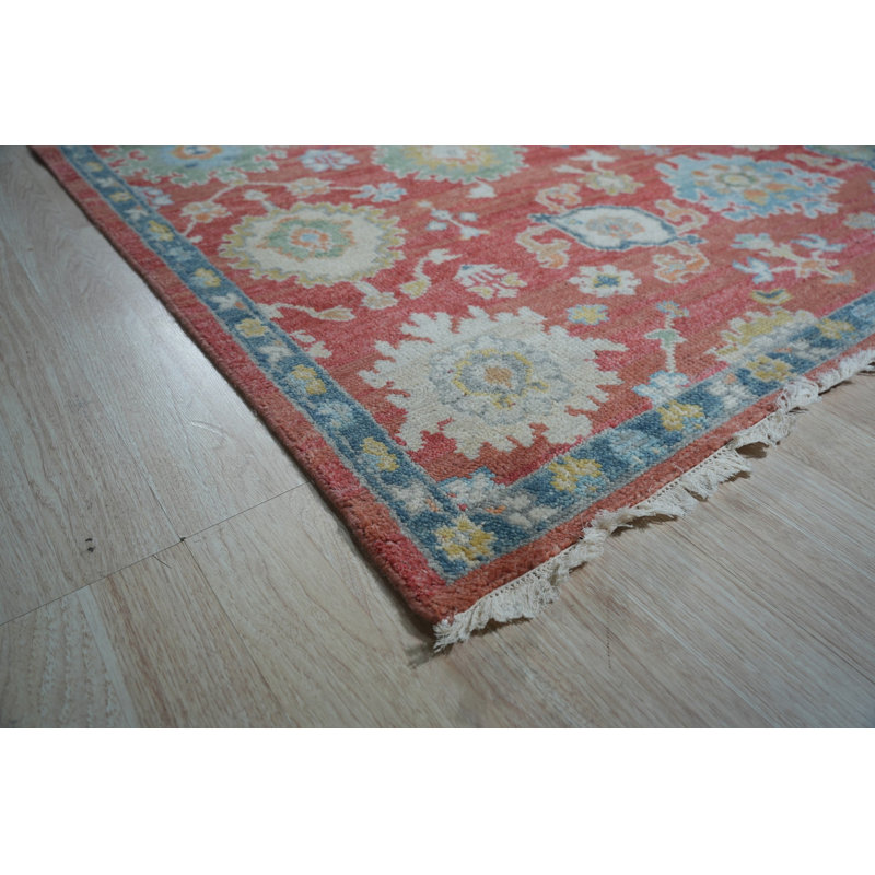 Tapis corail en laine noué à la main Coral, 8 pi x 10 pi